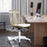 Modern Home Office Desk Chairs, Adjustable 360 Swivel Chair Engineering Plastic Armless Swivel Computer Chair With Wheels For Living Room, Bed Room Office Hotel Dining Room And Amber Brown